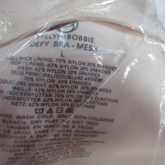 Evelyn Bobbie Defy Bra Mesh Champagne Ginko Women Large Wireless Comfort Support - Picture 5 of 6
